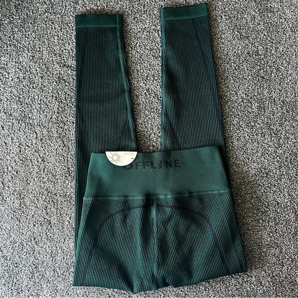 Offline by aerie Textured Leggings - Forest Green - Picture 2 of 7